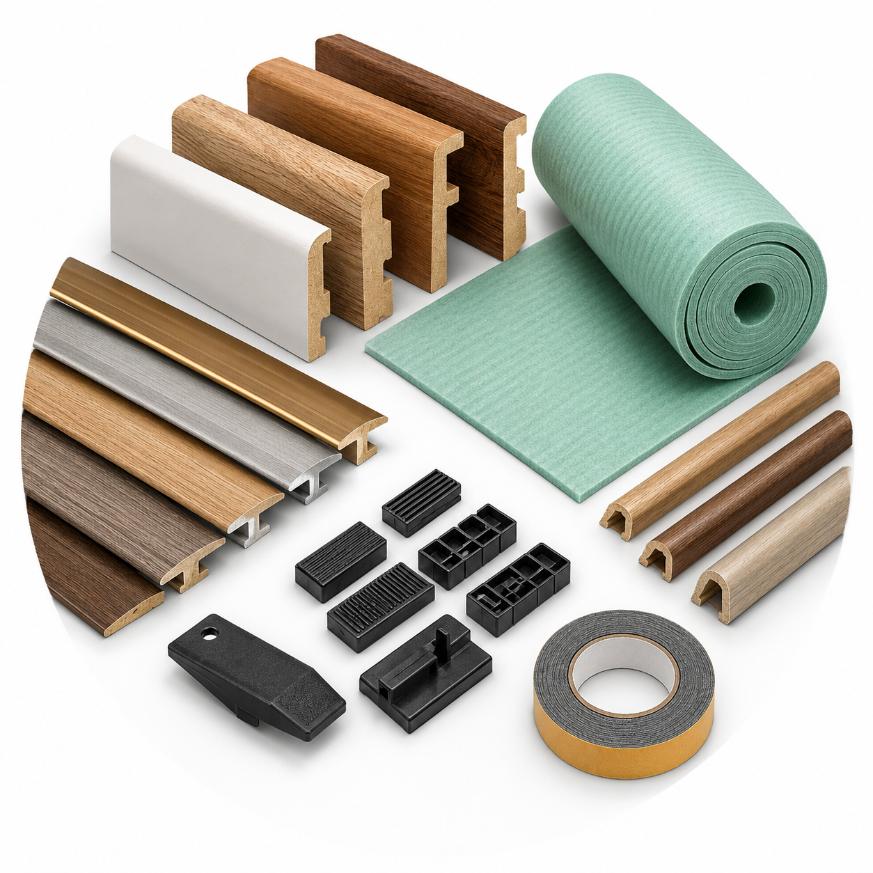 Phụ kiện sàn – Len chân tường, nẹp, xốp lót & phụ kiện lắp đặt